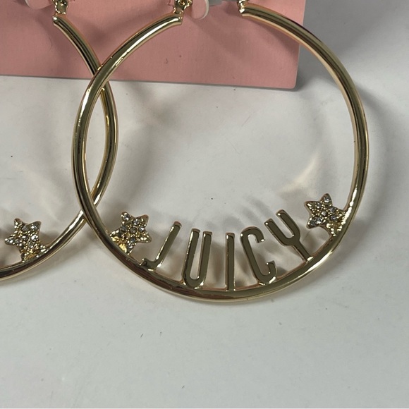 🌟JUICY COUTURE LARGE LOGO STAR HOOPS - Picture 8 of 8